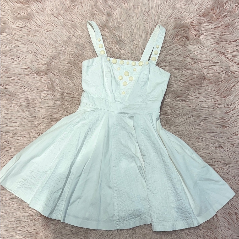 Armani Exchange White Button Detail Fit & Flare Dress – Size 2